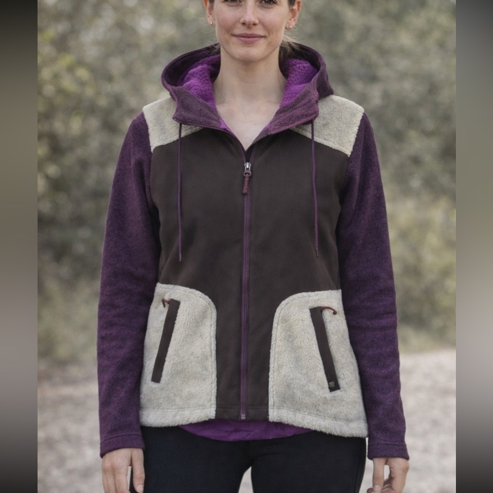 TITLE NINE BEATEN PATH SHERPA FLEECE FULL ZIP LINED JACKET WOMENS SMALL
